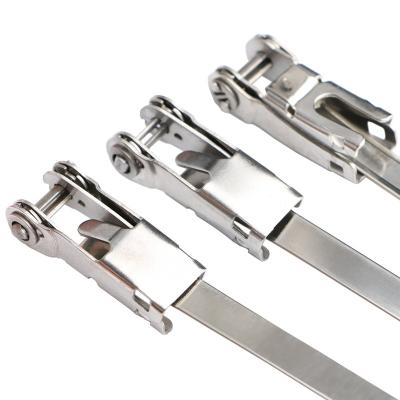 China Steel 10mm Wide Stainless Steel Ratchet Cable Tie Buckle for sale