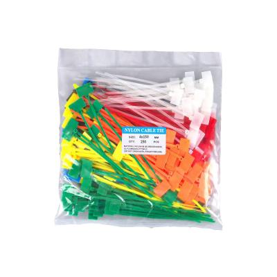 China Nylon Easy Mark Labels Free Sample 4x200mm 4x150mm Plastics Loop Ties Marker Cable Ties for sale