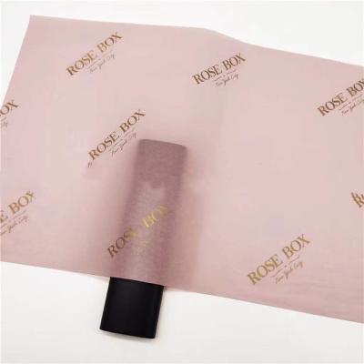 China Custom Printed China Craft Wrapping Wrapping Gold Foil Letters Logo Brand Paper Tissue for sale