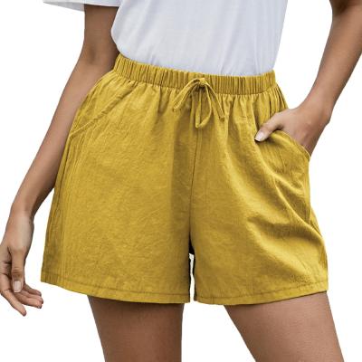 China European and American Women's A Line Shorts Summer Anti-wrinkle Canvas Women's Casual Pants Loose Wide-leg Pants for sale