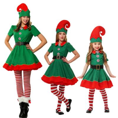 China Christmas sets XQM Elf clothes Cosplay ball men and women Christmas costumes children's Parent-child clothes for sale