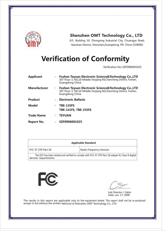 FCC - Foshan Tuyuan Technology Co., Ltd.