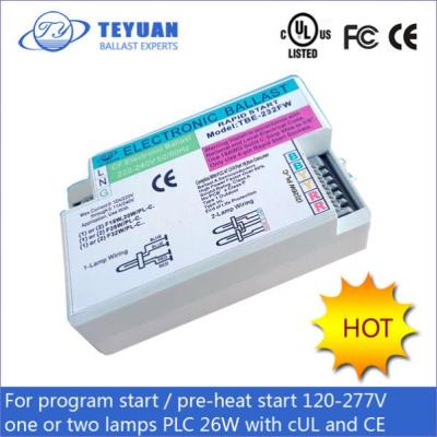 China Electronic Programmed Start Ballast for 1 or 2-Lamp 26w Fluorescent Compact 120/277V for sale