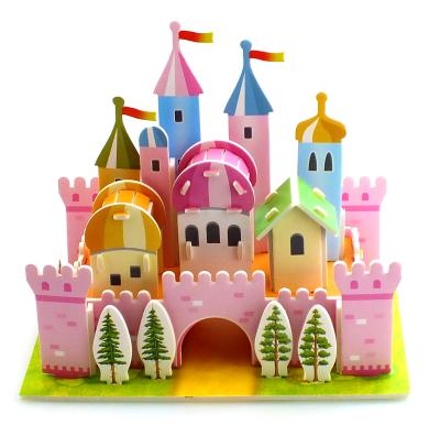 China Wholesale 3d Puzzle Promotional Gifts Rose Castle Jigsaw Puzzle 3D Paper Late Toy Custom DIY Cubic Cartoon for sale