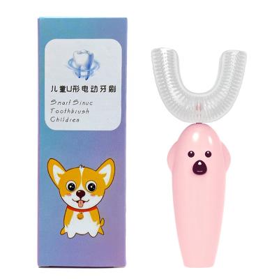 China Hot Wholesale Sonic Children's Electric Toothbrush U Foldable Battery Operated 360 Degrees for sale