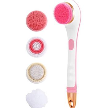 China Multifunctional Electric Waterproof Bath Shower Brush Body Massage Cleaning Brush Long Handle Brush for sale