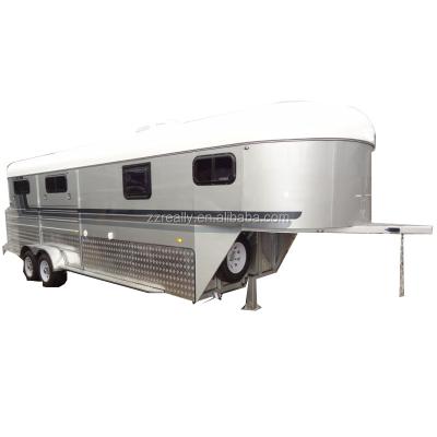 China Other Trailers OEM 3 Horse Angle Load Trailer Gooseneck Trailer (Deluxe) for sale