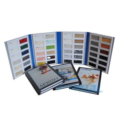 China Durable Plastic Wood Floor Customized Book Case Color Quartz Sample Binder Catalog Display Sample for sale