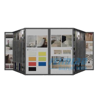 China Durable Custom Large Single Or Double Tier Showroom Large Push Pull Hanging Tile Display Racks Racks for sale