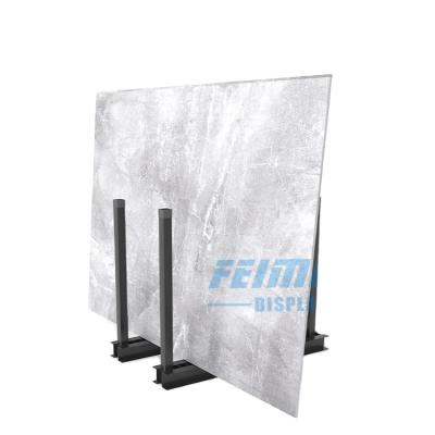 China Durable Customize Large Stone Slab Marble Quartz Granite Ceramic Tile Metal Display Stand Rack for sale