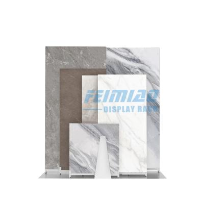 China Marble Durable Rock Granite Slider Board Showroom Orbital Back and forth Porcelain Tile Display Stand Stone Rack for sale