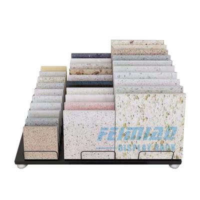 China Durable Cheap Laminate Timber Flooring Customized Simple Stone Sample Insert Slot Display Racks Rack for sale