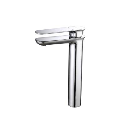 China Other Deck Mounted Bathroom Chrome Sanitary Wash Basin High Mixer Water Tap Brass Faucet for sale