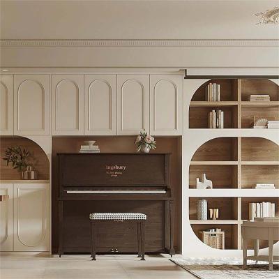 China Customized Customized French Bookcase White Book Storage Cabinet Log Color Shelves Milky Furniture for sale