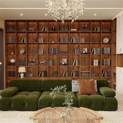 China Customized Retro French Shelves Customized Bookcase Living Room Log Color Shelf Cabinet Storage for sale