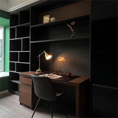 China Customized Walnut Dark Wood Shelves Storage Bedroom Bookcase Deep Cabinet Customized for sale