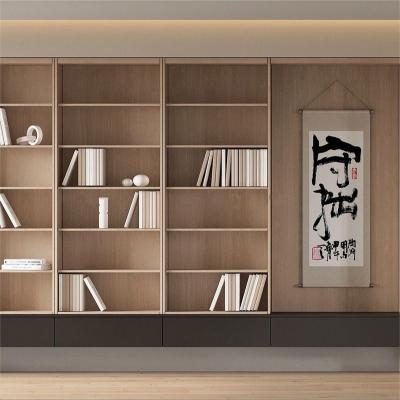 China Customized Modern Minimalist Wooden Shelves Customized Log Bookcase Living Room Book Storage Cabinet for sale