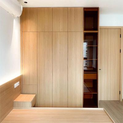 China Storage Customized Japanese Wooden Log Clothes Cabinet Wardrobe Bedroom Wardrobe for sale