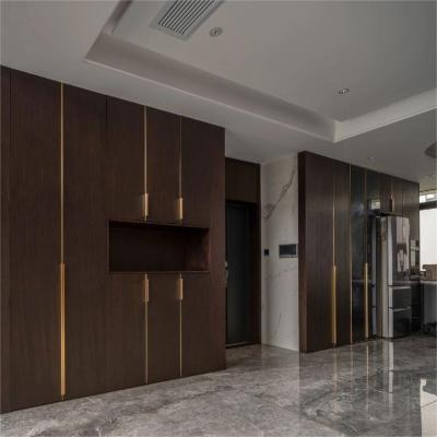 China Dark Brown Log Bedroom Storage Chinese Customized Wardrobe Cabinet Customized Walk-in Cabinet for sale