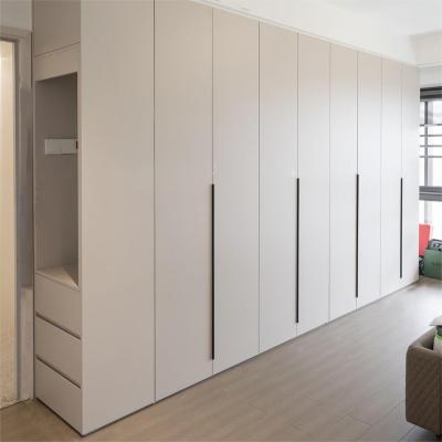 China Customized Modern Minimalist Single Storey Wooden Bedrooms Customized Gray Home Furniture Storage Wardrobe Cabinet for sale