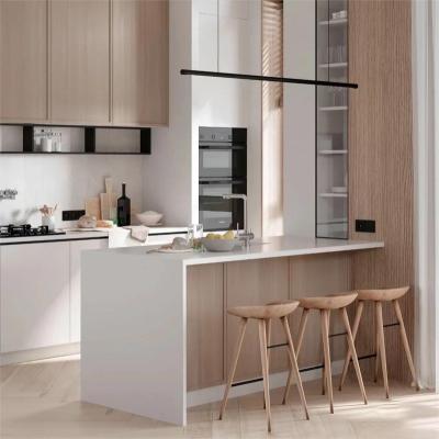 China Modern White Log Oak Wood Kitchen Customized Color Panel Buffet Minimalist Simple Style for sale