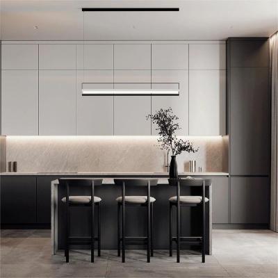 China PANEL Customized Classic Black And White Modern Minimalist Kitchen Sets Kitchen Furniture Cabinet for sale