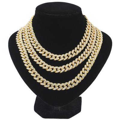 China Wholesale Vintage Fashion Gold Jewelry Diamond Iced Out Miami Cuban Link Chain For Luxury Designer Jewelry Men Women Necklace Bracelet for sale