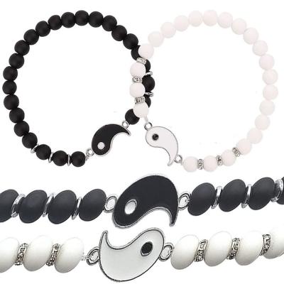 China Yin Yang Girlfriend Tai Chi Charm Adjustable Rope Bracelets Religious Gift Couple Lover Friendship Taichi Jewelry Bracelet Knit Best for sale