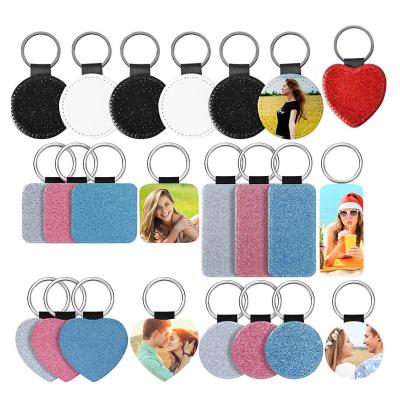 China FDSSN Have RTS 10000 Styles Designs Keychains Sublimation Mute Key Chain PU Keychain Heat Transfer Keyring Diy Leather Round Sublimation Keychains For Craft Supplies for sale