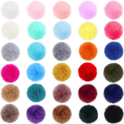 China FDSSN Have RTS 10000 Styles Designs Keychains Keychains Fur Pom Poms Ball 8cm 3 3.1 Inch Colorful Faux Loop Key Chain Elastic Fluffy Rabbit Pompoms For Hats Scarves Bags Accessories for sale