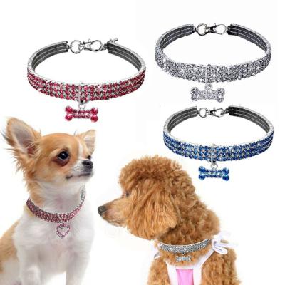 China FDSSN Have RTS 10000 Styles Designs Pet Exquisite Bling Crystal Teddy Dog Collar Elastic Cat Jewelry Pet Products Pet Collar Jewelry Charms Accessories Decoration Collars for sale