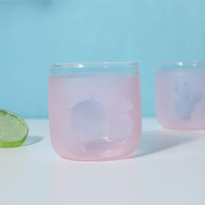 China Sustainable Colored Glass Cups Manufacturers Insulated Glass Reuseable Cup Drinking Water Cups Coffee for sale