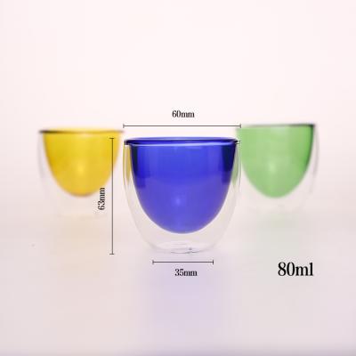 China Sustainable Borosilicate Glass Mug Heat Resistant Double Wall Glass Coffee Mug for sale