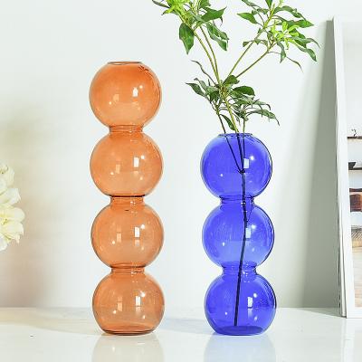 China Japanese/Nordic Modern Luxurious Decorative Flower Style CLASSIC Glass Vase Decoration For Dry Flower for sale