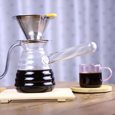 China Coffee Pot Cloud Drip Pot V60 Series Drip Coffee Viable Heat Resistant Glass Sharing Coffee Pot 400-600ml for sale