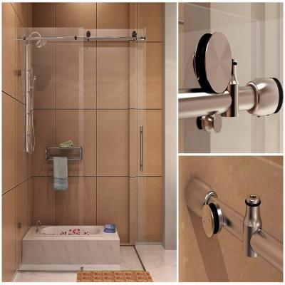 China Meijia Single Frameless Hotel Bathroom Luxury Glass Slider Sliding Shower Room for sale