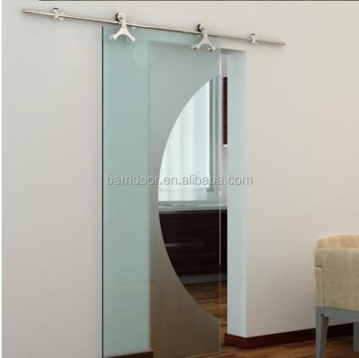 China Sliding Modern Sliding Glass Barn Door System Stainless Steel Frameless Sliding Barn Door Hardware for sale