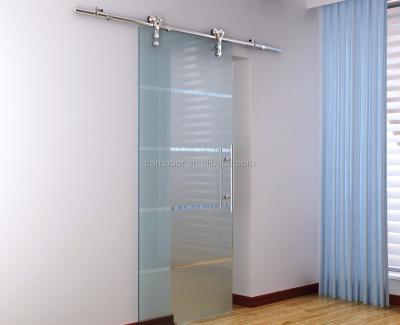 China Sliding Frameless Glass Sliding Barn Door Hardware Fitting Stainless Steel Sliding System for sale