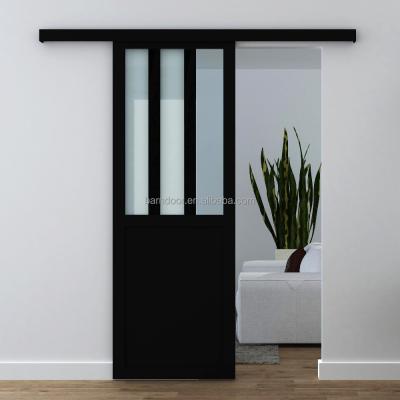 China France Modern Popular Black Color Interior Sliding Glass Doors for sale