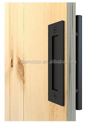 China Hardware Matte Black Door Pull and Flush Aluminum Handle for Sliding Barn Door for sale