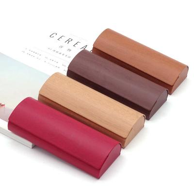 China Simple Flip Creative Fashionable Wooden Sunglasses Flip Felt Glass Case for sale