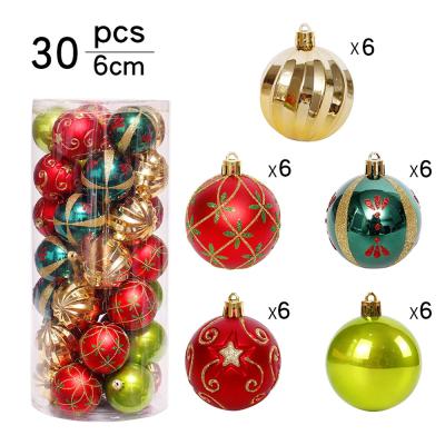 China EAGLEGIFTS Shatterproof RTS 6CM 30 Pack Colorful Shatterproof Plastic Christmas Hanging Ball Set Decorations for sale