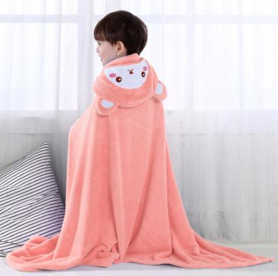 China High Expectation Viable Hot Sale Factory Direct Bamboo Hooded Baby Bath Pink Colorful Towel With Animal Pattern for sale