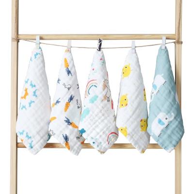 China Great Hope Muslin Anti-Static Tree 6 Layers Quick Dry Face Towel Kids, Cotton Towels 25x25cm Baby Towels for sale