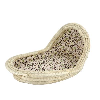 China New High Expectation Breathable Natural Handmade Straw Pet Bed Cat And Dog Pet Bed Small Pet Products for sale