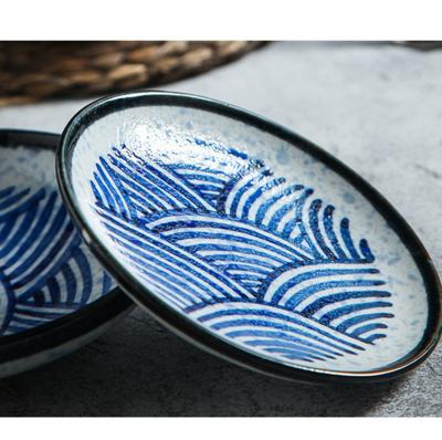 China Japanese Handmade Raw Household Dish Ceramic Pottery Dinnerware Nostalgic Retro Old Dish Dish Steak Dishes for sale