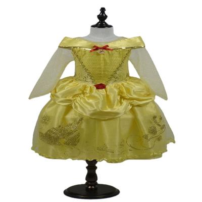 China Yellow Princess Party Dress Children Summer Beauty Girl Carnival Party Costume Boutique Up Cosplay Costume For Chil for sale