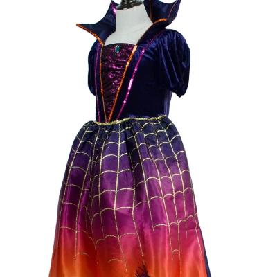 China Cool Designed Carnival Party Rainbow Kids Women Witch Black Dress Costume New for sale