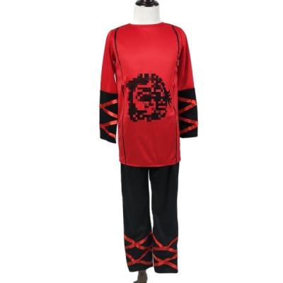 China Carnival party costume a set of anime ninja kids cartoon character boy costume japanese red costume with long sleeves for sale