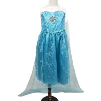 China Anti-Wrinkle Latest Princess Blue Long Sleeve Girls Dress TV and Movie Cosplay Costumes for sale